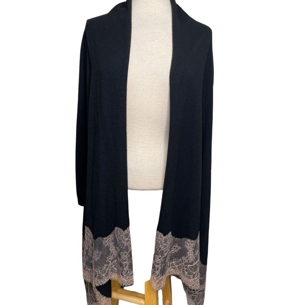 Valentino Lace Trim Shawl Cardigan Size Medium - Picture 4 of 11